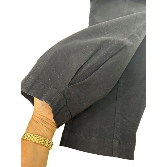 Bar lll Women’s Black Pants M Tie Belt Tapered Button Closure Pockets Stretch - Picture 15 of 16